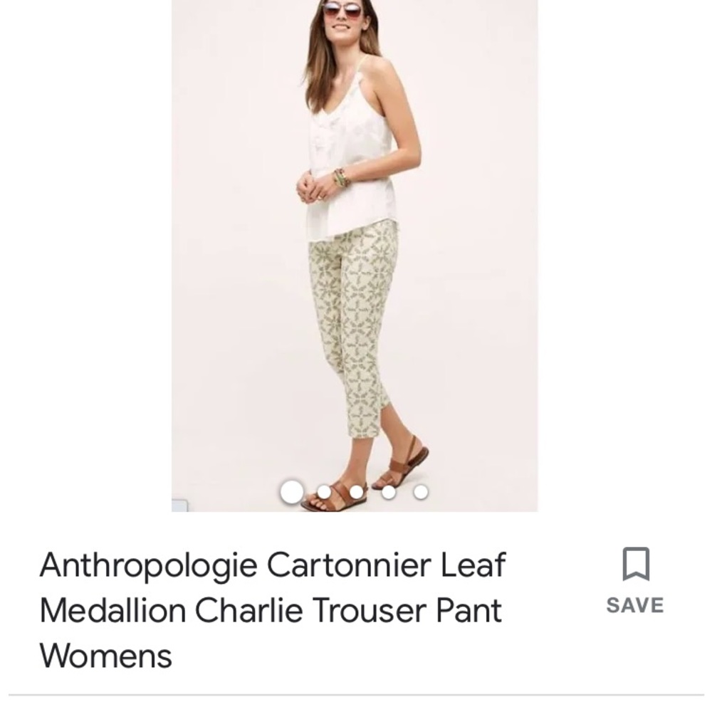 Cartonnier Charlie Trouser capris Size 4 botanical pattern